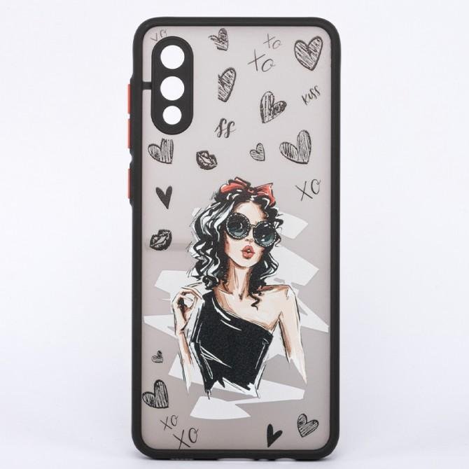 Чехол накладка U-like Bright Case for Samsung A022 Galaxy A02 Lady&Heart Black
