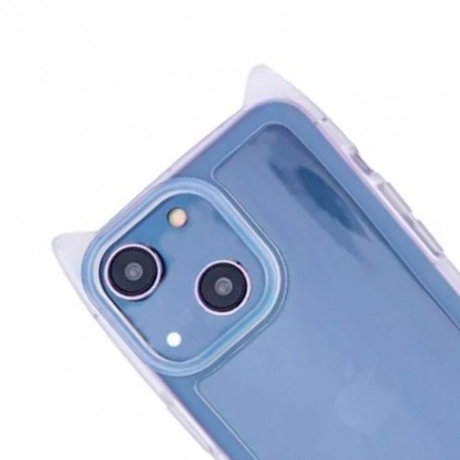Чохол TPU Cat для Apple iPhone 13/ 14 (6.1") Transparent-1