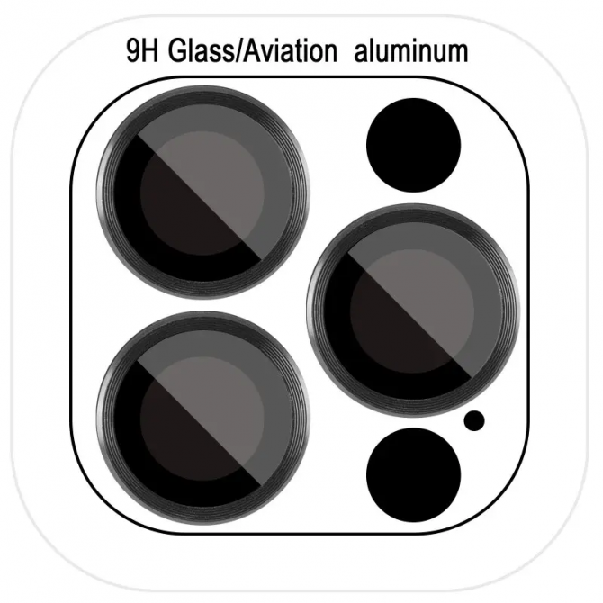 Защитное стекло на камеру Metal Classic (в упаковке) для iPhone 18 Pro (6.3)/ 18 Pro Max (6.9") Черн