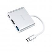 Хаб Hoco HB14 Type-C to USB 3.0+HDMI+PD Metal