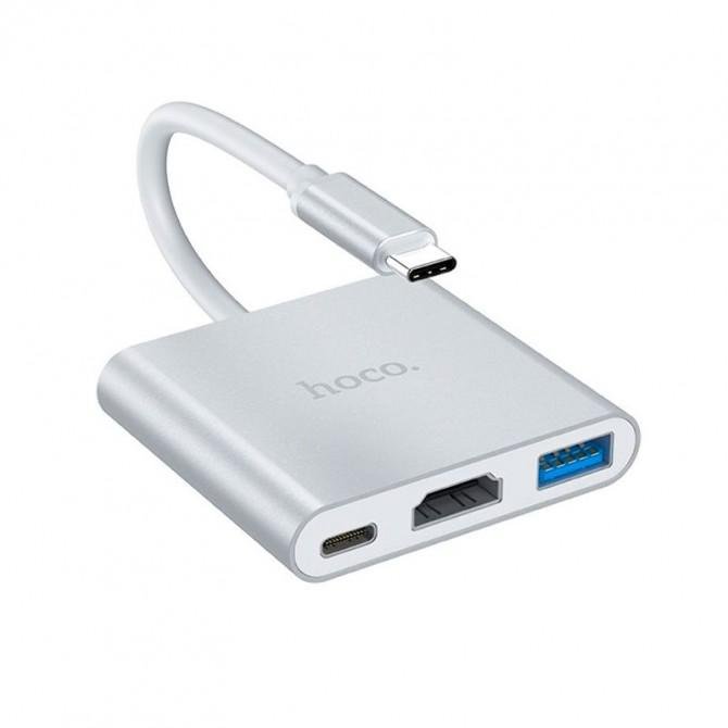Хаб Hoco HB14 Type-C to USB 3.0+HDMI+PD Metal-1