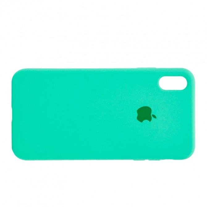 Оригинальный силиконовый чехол для iPhone Xr Ментоловый FULL-3