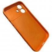 Накладка PC+Leather для iPhone 15 Помаранчевий