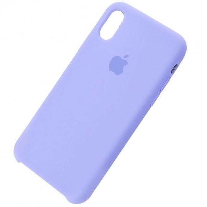 Оригинальный силиконовый чехол для iPhone Xs Max Лиловый-1