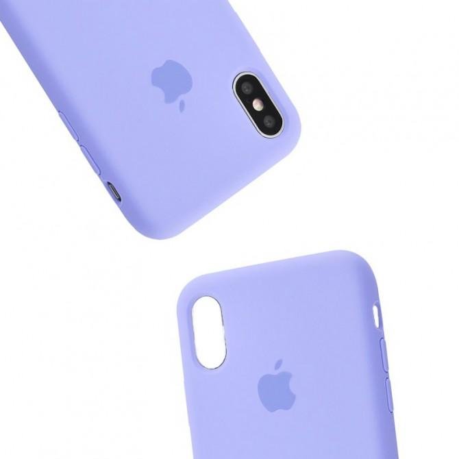 Оригинальный силиконовый чехол для iPhone Xs Max Лиловый-2