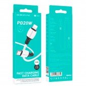 Кабель Borofone BX84 Rise Type-C to Lightning 20W White 1m Кабель Borofone BX84 Rise Type-C to Lightning 20W White 1m