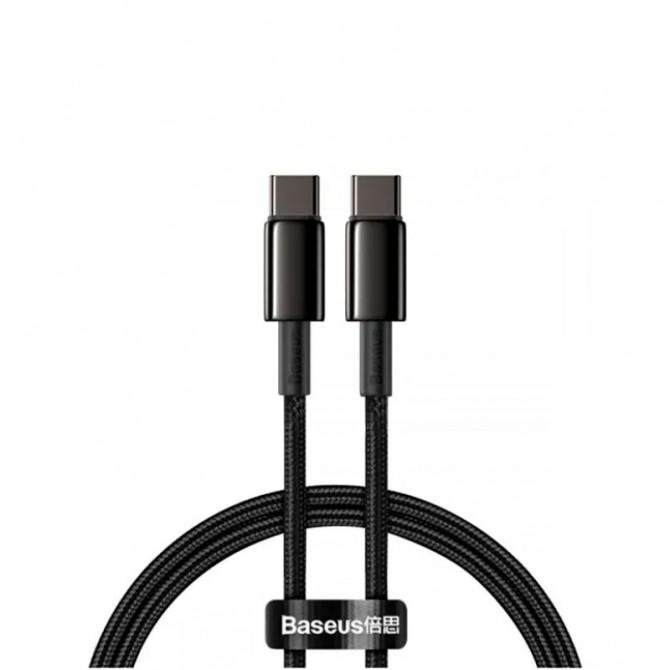 Кабель Baseus Tungsten Gold Type-C to Type-C (100W) Black 1m