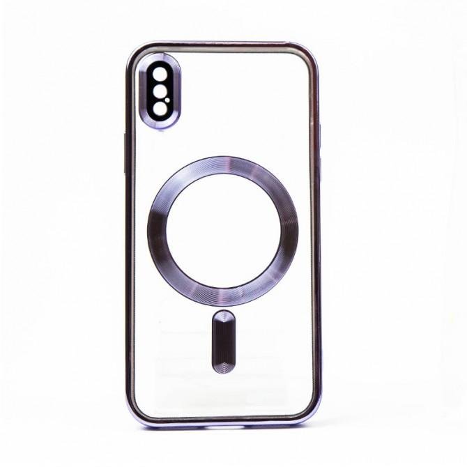 Силіконовий чохол SHINING with MagSafe для iPhone Xs Бузковий