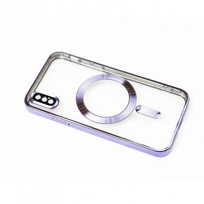 Силіконовий чохол SHINING with MagSafe для iPhone Xs Бузковий-1