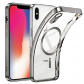 Силиконовый чехол SHINING with MagSafe для iPhone Xs Серебряный