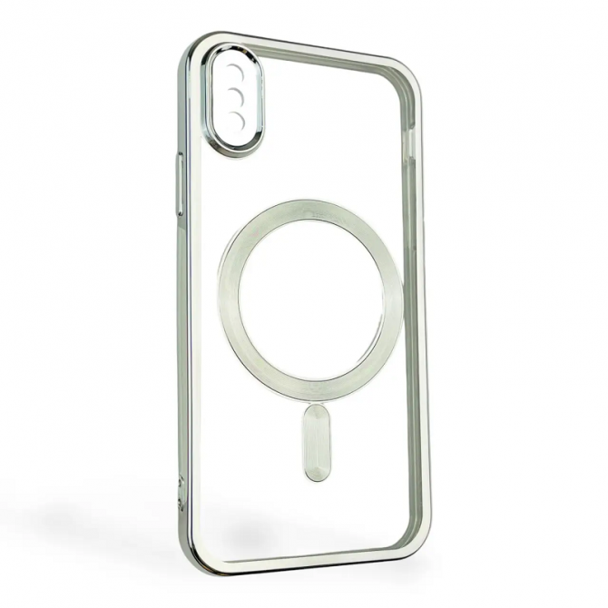 Силиконовый чехол SHINING with MagSafe для iPhone Xs Серебряный-1