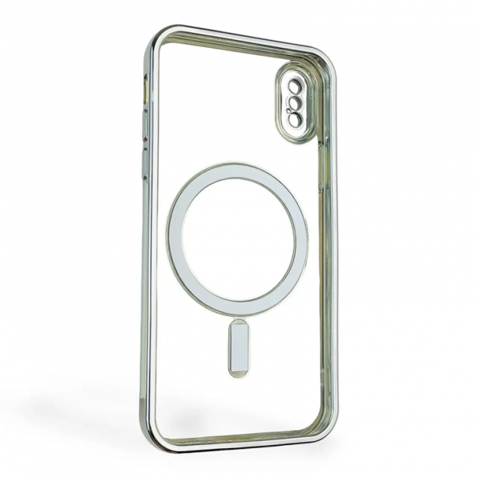 Силиконовый чехол SHINING with MagSafe для iPhone Xs Серебряный-2
