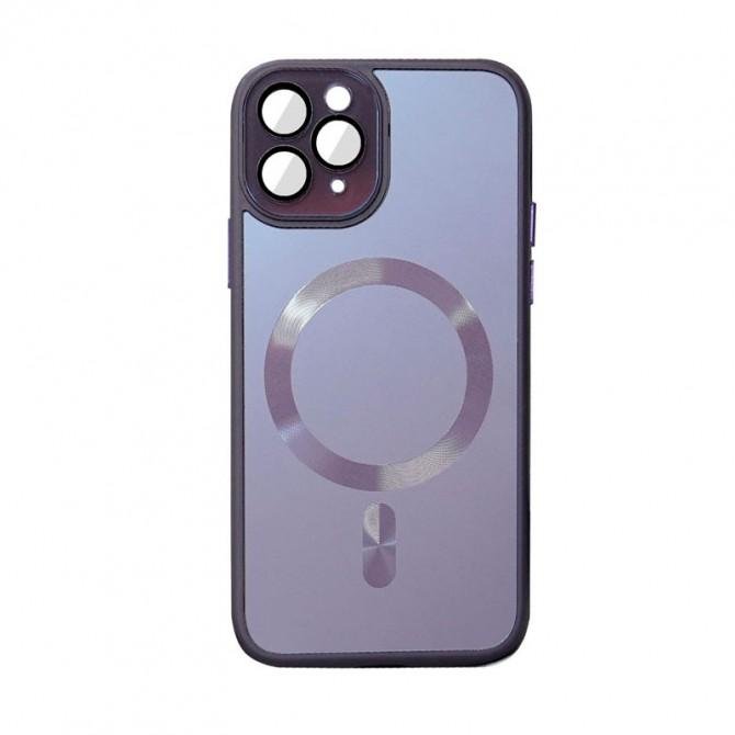 Чохол TPU+Glass Sapphire Midnight with MagSafe для Apple iPhone 12 Pro Max (6.7") Темно Фіолетовий