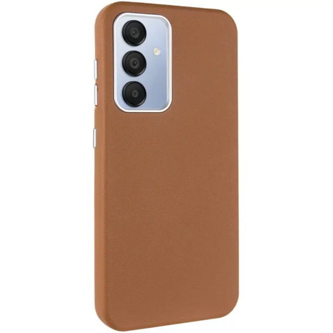 Кожаный чехол Leather Case Metal Buttons для Samsung Galaxy S24 FE Brown