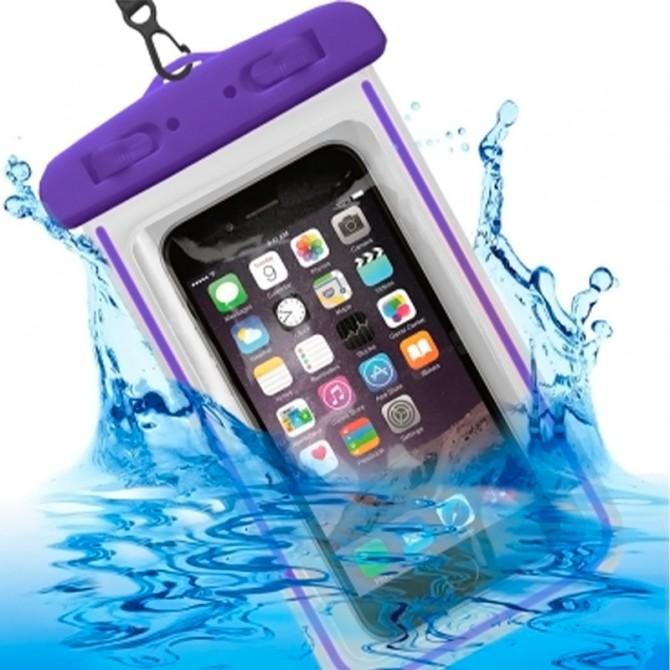Силиконовый чехол на шею Waterproof Purple (6,5")