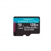 Карта памяти Kingston microSDHC 128Gb Canvas Go Plus class10 A2 V30(R-170Mb/s/W90Mb/s)