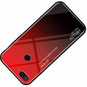 Чехол TPU Gradient HELLO Glass для Xiaomi Mi8 Lite Красный Чехол TPU Gradient HELLO Glass для Xiaomi Mi8 Lite Красный