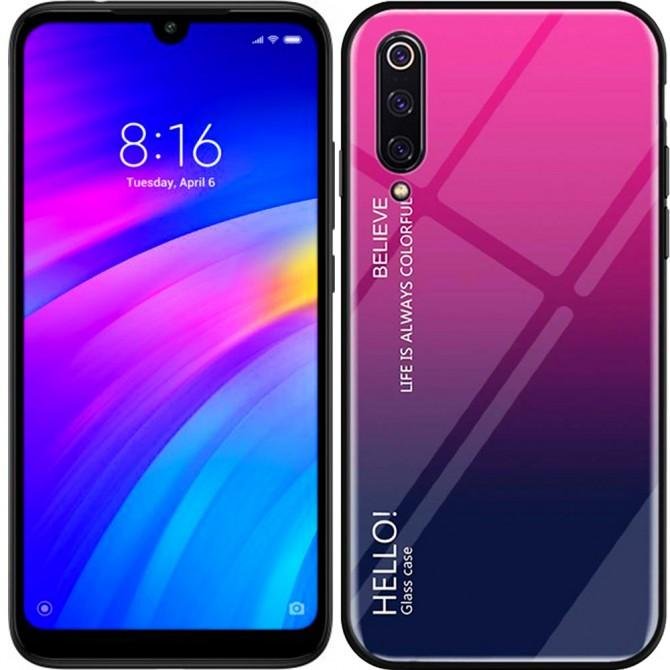 Чохол TPU Gradient HELLO Glass для Xiaomi Mi9 SE Рожевий