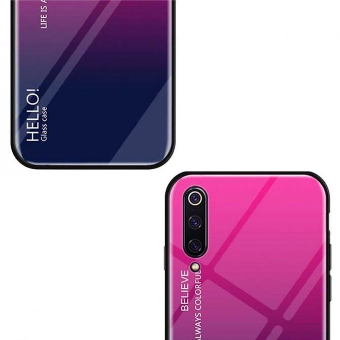 Чохол TPU Gradient HELLO Glass для Xiaomi Mi9 SE Рожевий-2