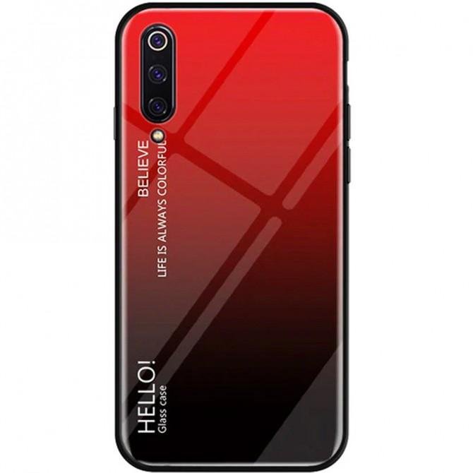 Чехол TPU Gradient HELLO Glass для Xiaomi Mi9 SE Красный-1