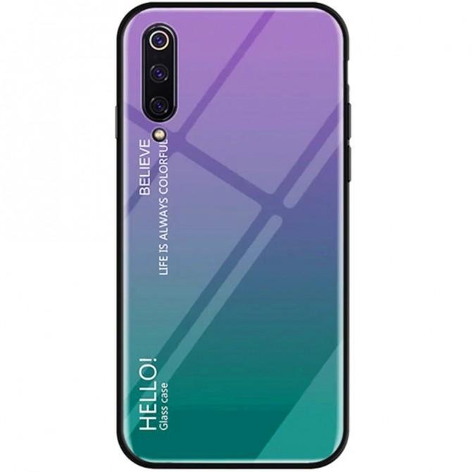 Чохол TPU Gradient HELLO Glass для Xiaomi Mi9 SE Блакитний-1