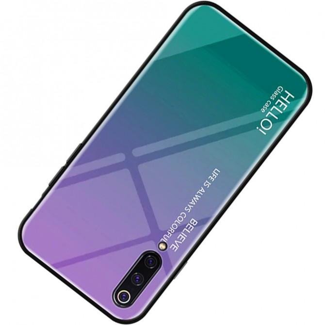Чохол TPU Gradient HELLO Glass для Xiaomi Mi9 SE Блакитний-3
