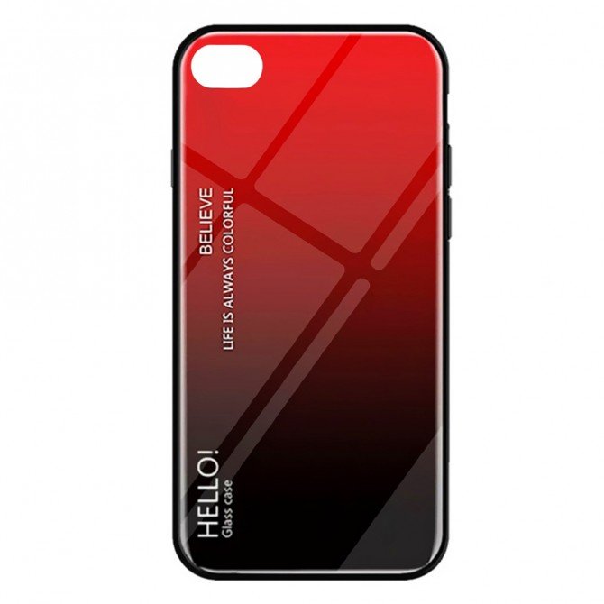 Чохол TPU Gradient HELLO Glass для Xiaomi Redmi GO Червоний-1