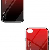 Чехол TPU Gradient HELLO Glass для Xiaomi Redmi GO Красный Чехол TPU Gradient HELLO Glass для Xiaomi Redmi GO Красный