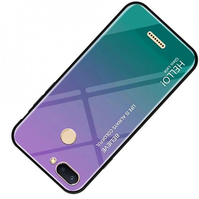 Чохол TPU Gradient HELLO Glass для Xiaomi Redmi 6 Блакитний-2