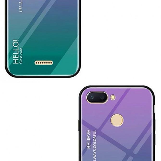 Чохол TPU Gradient HELLO Glass для Xiaomi Redmi 6 Блакитний-3