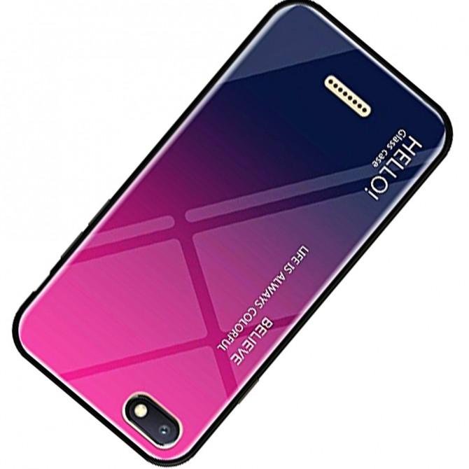 Чехол TPU Gradient HELLO Glass для Xiaomi Redmi 6a Розовый-2
