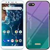 Чехол TPU Gradient HELLO Glass для Xiaomi Redmi 6a Голубой