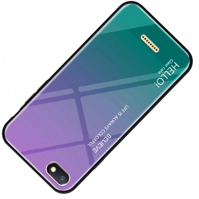 Чехол TPU Gradient HELLO Glass для Xiaomi Redmi 6a Голубой-2