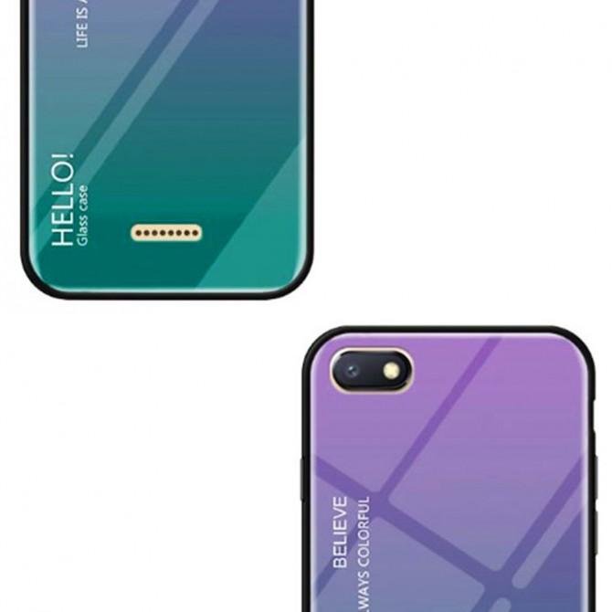 Чехол TPU Gradient HELLO Glass для Xiaomi Redmi 6a Голубой-3