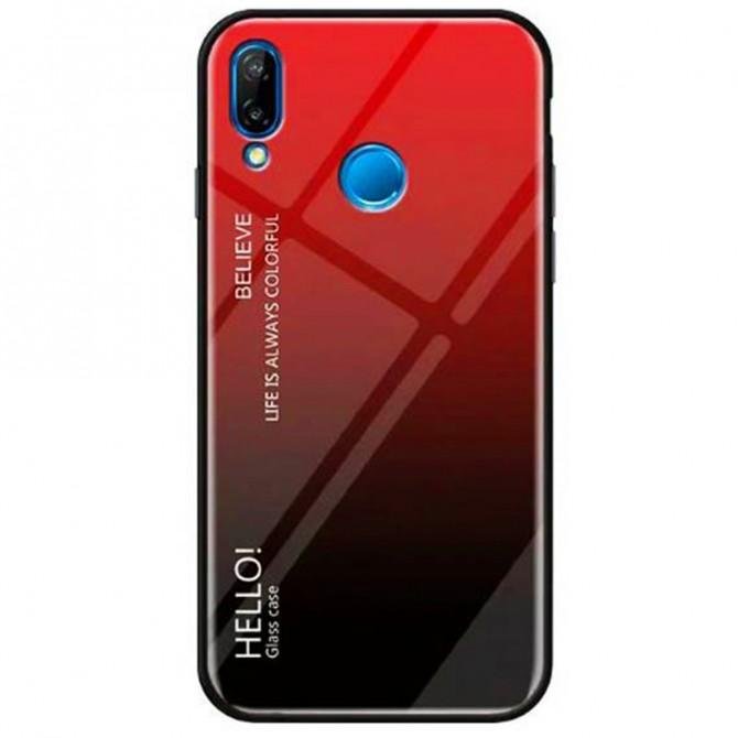 Чохол TPU Gradient HELLO Glass для Xiaomi Redmi 7 Червоний-1