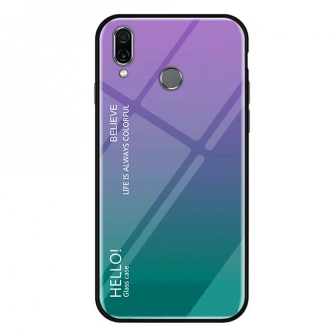 Чехол TPU Gradient HELLO Glass для Xiaomi Redmi 7 Голубой-1