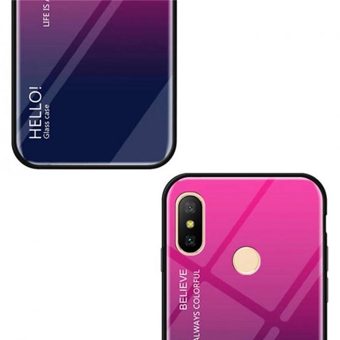 Чехол TPU Gradient HELLO Glass для Xiaomi Redmi Note 5/Note 5 Pro Розовый-3