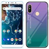 Чехол TPU Gradient HELLO Glass для Xiaomi Redmi Note 5/Note 5 Pro Голубой