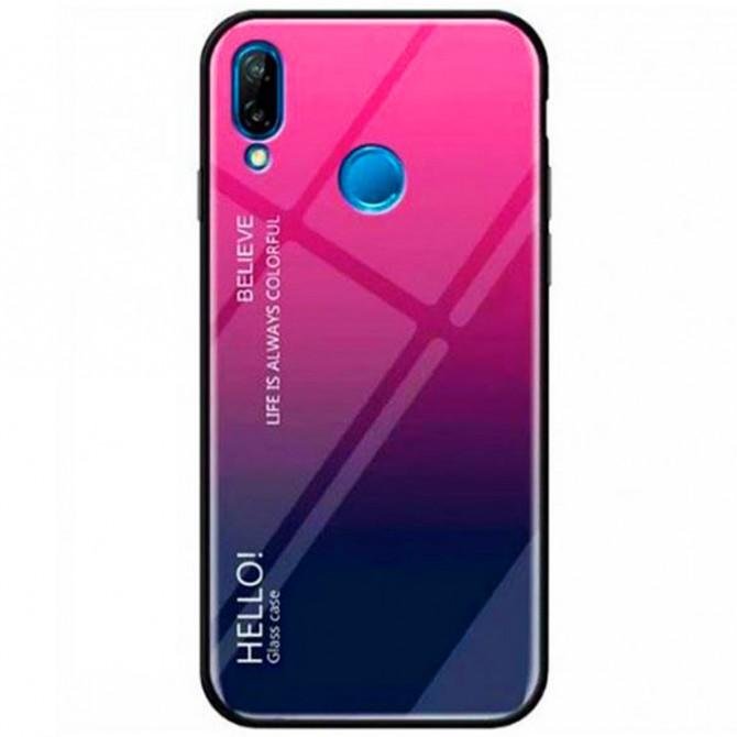 Чохол TPU Gradient HELLO Glass для Xiaomi Redmi Note 7 Рожевий-1