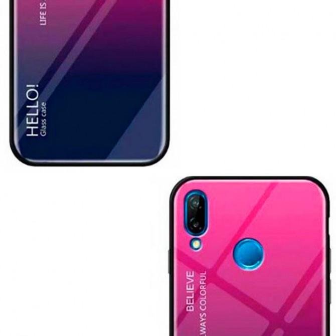 Чохол TPU Gradient HELLO Glass для Xiaomi Redmi Note 7 Рожевий-2