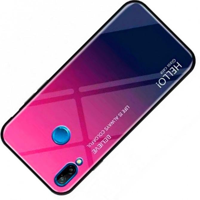 Чохол TPU Gradient HELLO Glass для Xiaomi Redmi Note 7 Рожевий-3