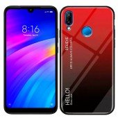 Чехол TPU Gradient HELLO Glass для Xiaomi Redmi Note 7 Красный