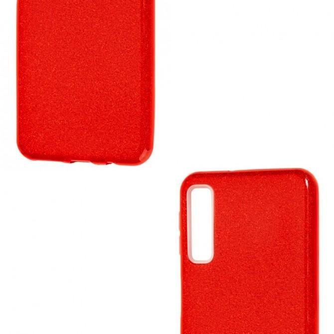 Чехол Silicone 3in1 Блёстки для Samsung A750 Galaxy A7 2018 Red-3