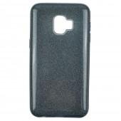 Чохол Silicone 3in1 Блискітки для Samsung J260 Galaxy J2 Core 2018 Чорний