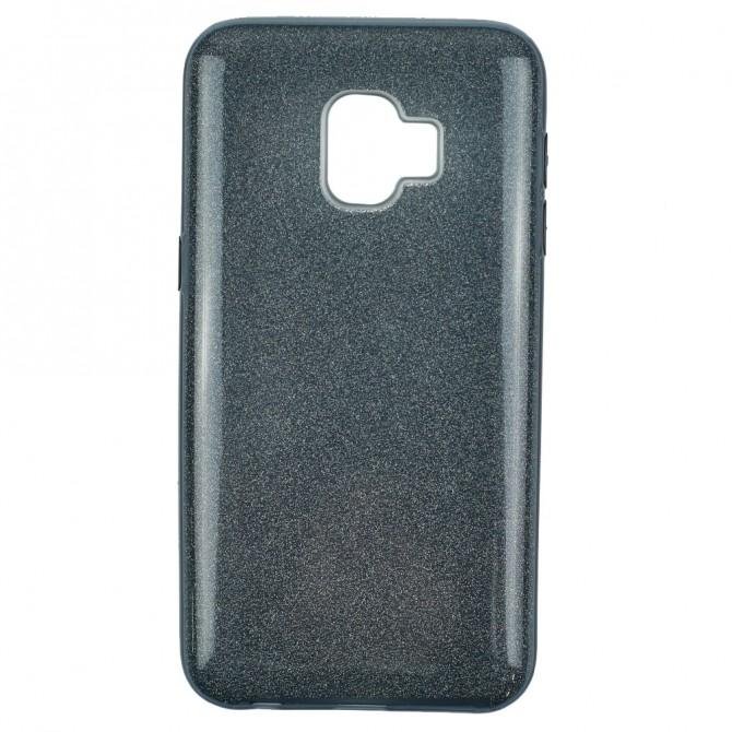 Чохол Silicone 3in1 Блискітки для Samsung J260 Galaxy J2 Core 2018 Чорний-1