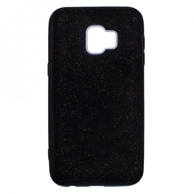Чехол Silicone 3in1 Блёстки для Samsung J610 Galaxy J6 Plus Чёрный-1