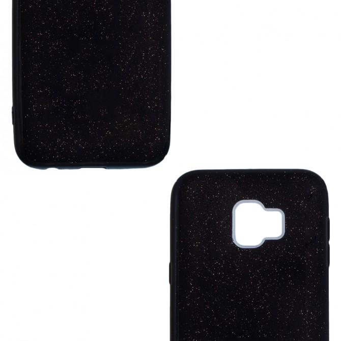 Чехол Silicone 3in1 Блёстки для Samsung J610 Galaxy J6 Plus Чёрный-3