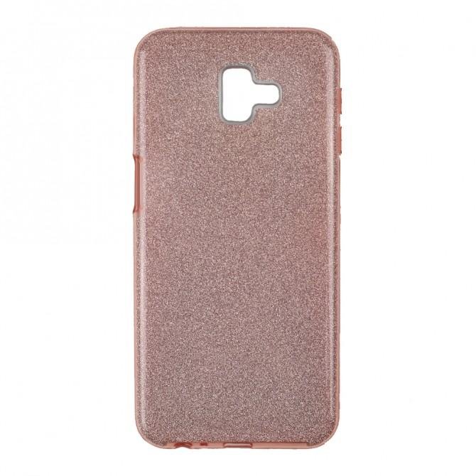 Чехол Silicone 3in1 Блёстки для Samsung J610 Galaxy J6 Plus Pink-1