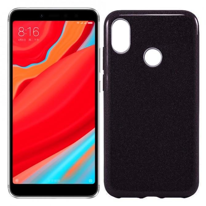 Чохол Silicone 3in1 Блискітки для Xiaomi Redmi S2 Чорний