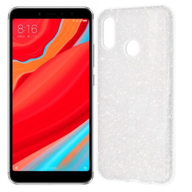 Чохол Silicone 3in1 Блискітки для Xiaomi Redmi S2 Білий